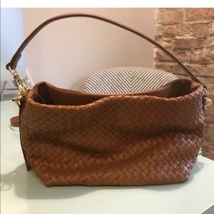 Anna Paola Brown Wovenleather Crossbody Bag